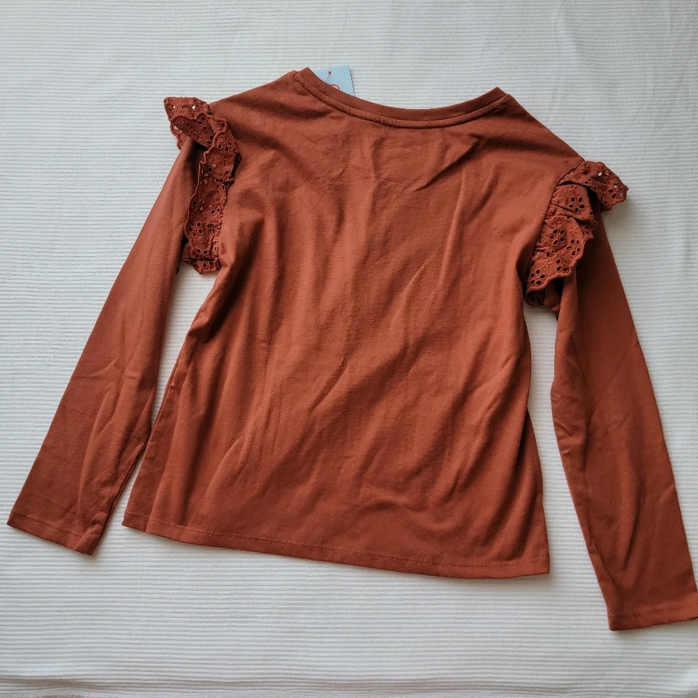 Long Sleeve Ruffle Long Sleeve T-Shirt | Chestnut | Cat & Jack
